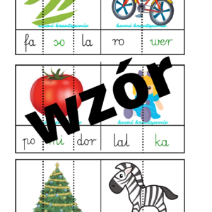 Sylaby - kartoniki kolorowe i czarno- białe- e-book- nauka czytania