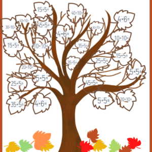 Jesienne matematyczne drzewo- dodawanie do 50- e-book