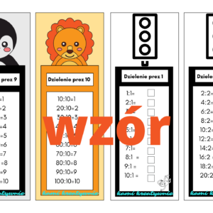 E- book z wklejkami z  dzieleniem- kolorowe i czarno- białe