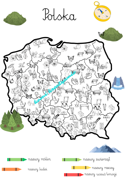 Polska geograficznie- rzeczowniki obrazki- e-book