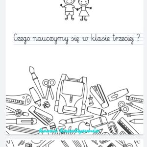 Czego nauczymy się w klasie trzeciej- karty czarno- białe- e-book