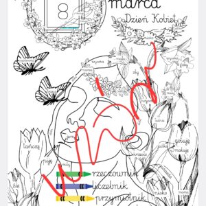 Dzień Kobiet- plakat z częściami mowy