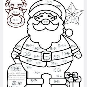 mikołajki- dodawanie i odejmowanie w zakresie 20- e-book