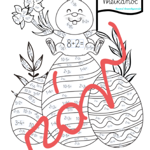Wielkanocny plakat z dodawaniem i odejmowaniem klasa 1- e-book