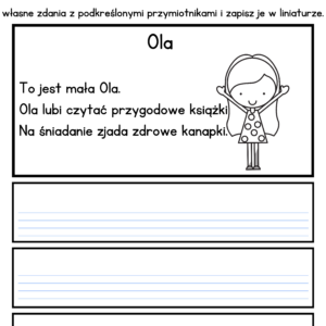 Części mowy- podkreślamy