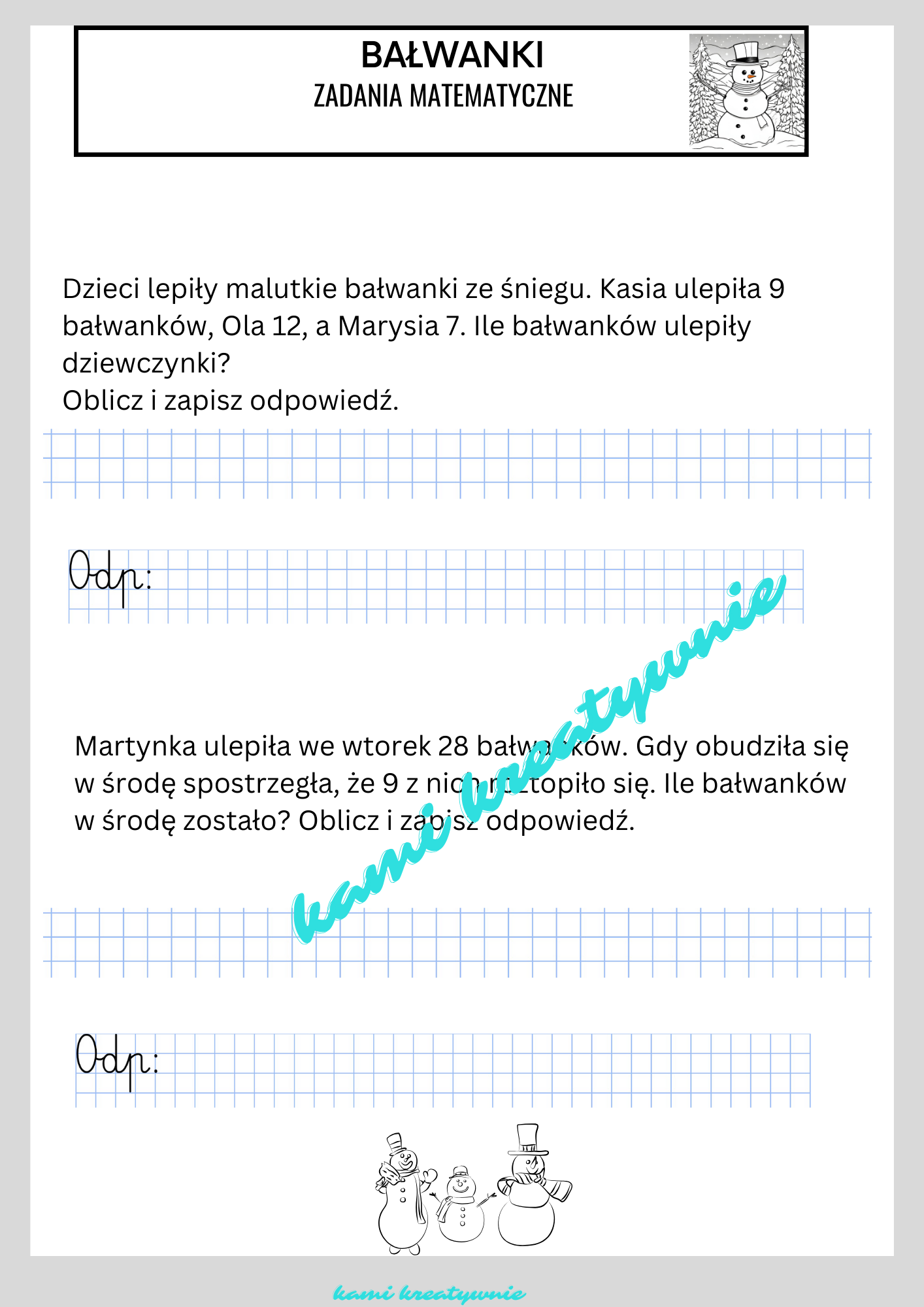 Bałwanki -lekcja zintegrowana- e-book - obrazek 3