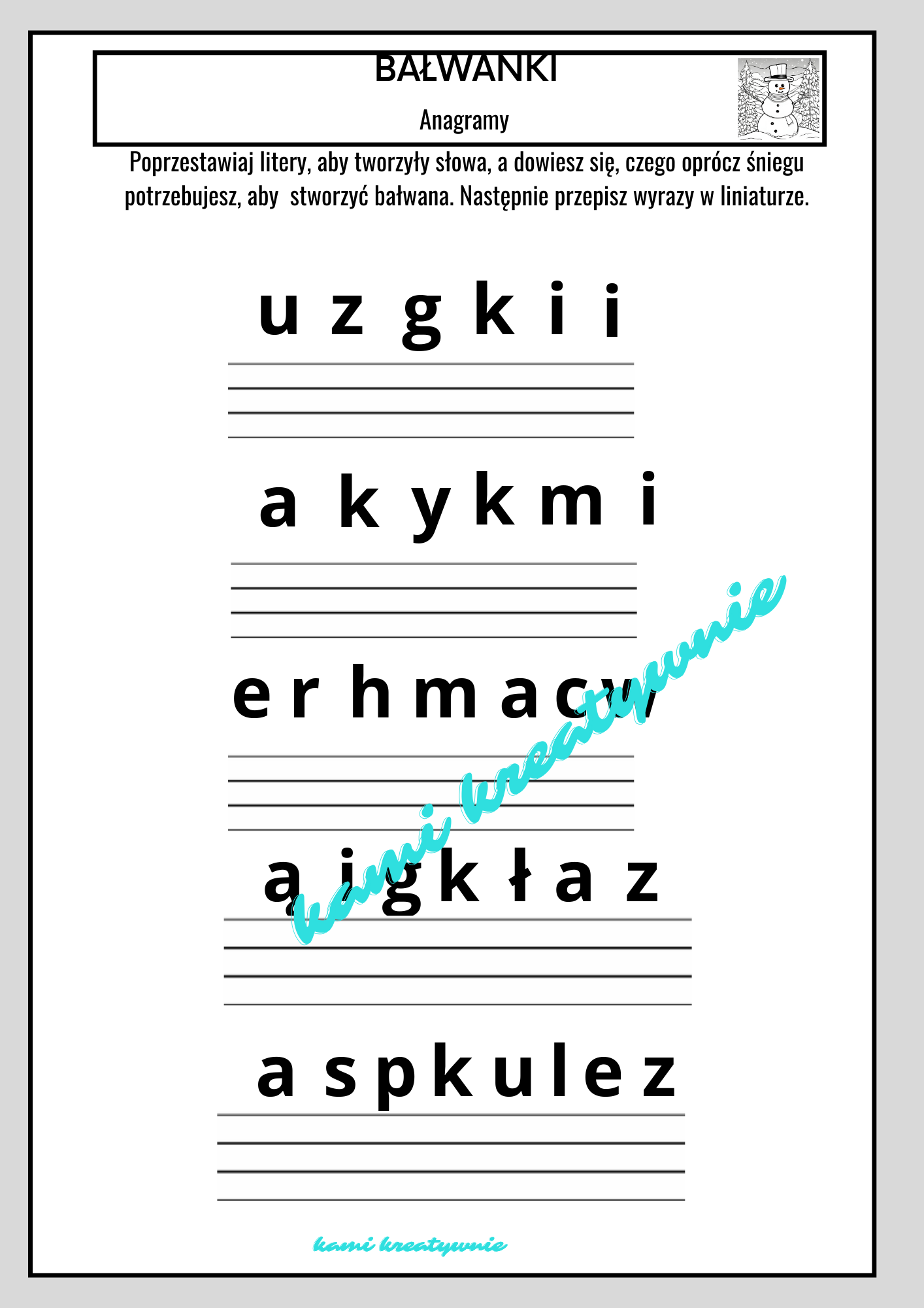 Bałwanki -lekcja zintegrowana- e-book - obrazek 12