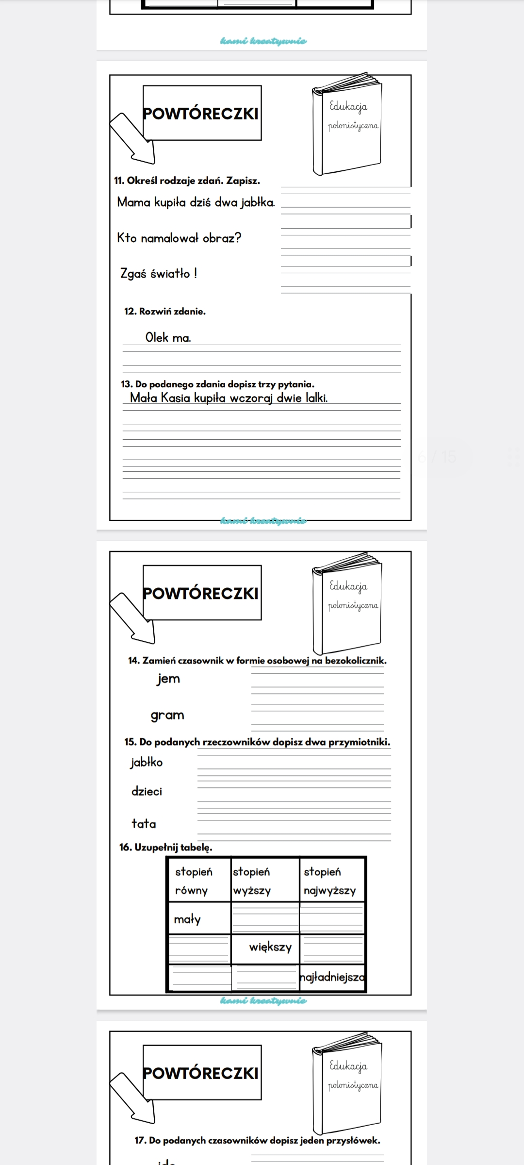 E- book z powtórzeniem wiadomości- klasa 3- I półrocze. Diagnoza - obrazek 14