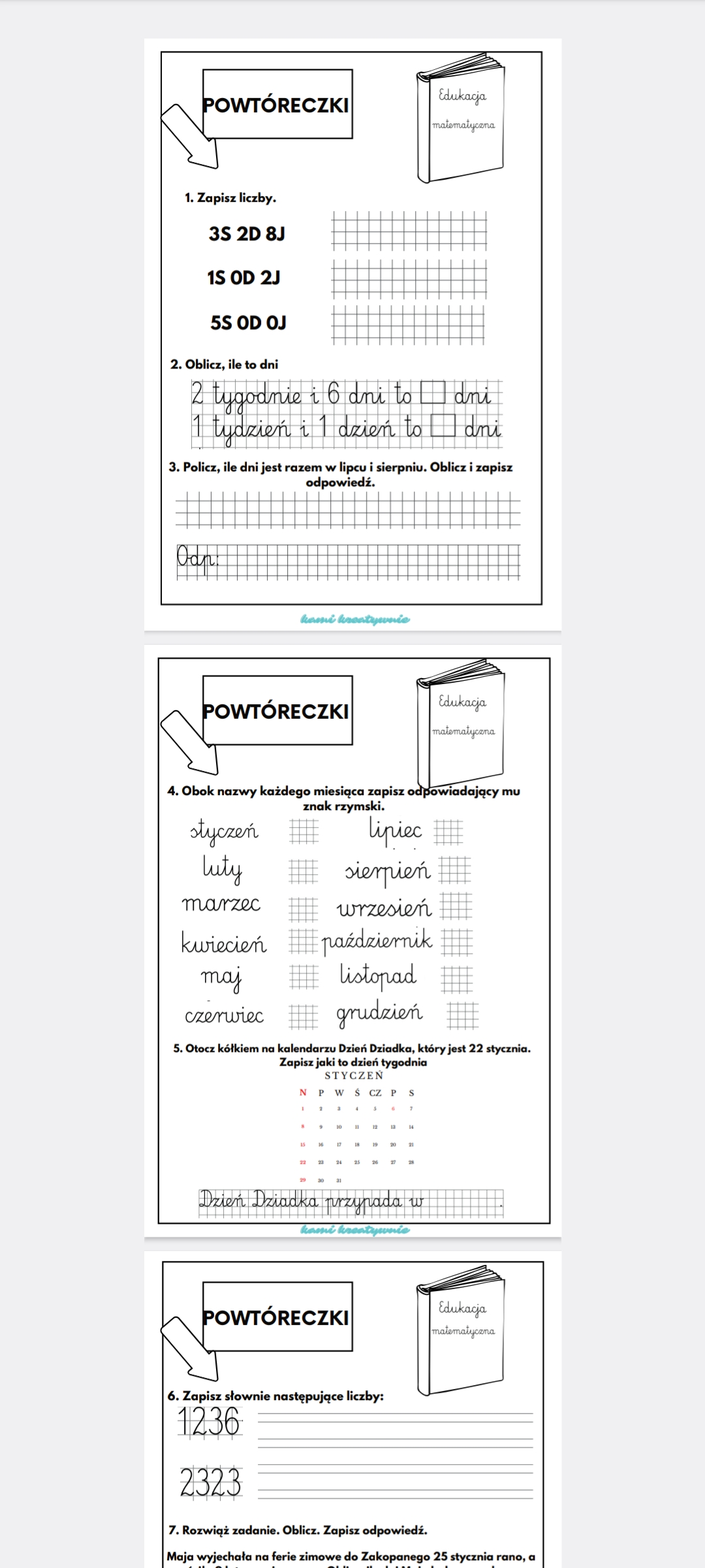 E- book z powtórzeniem wiadomości- klasa 3- I półrocze. Diagnoza - obrazek 9