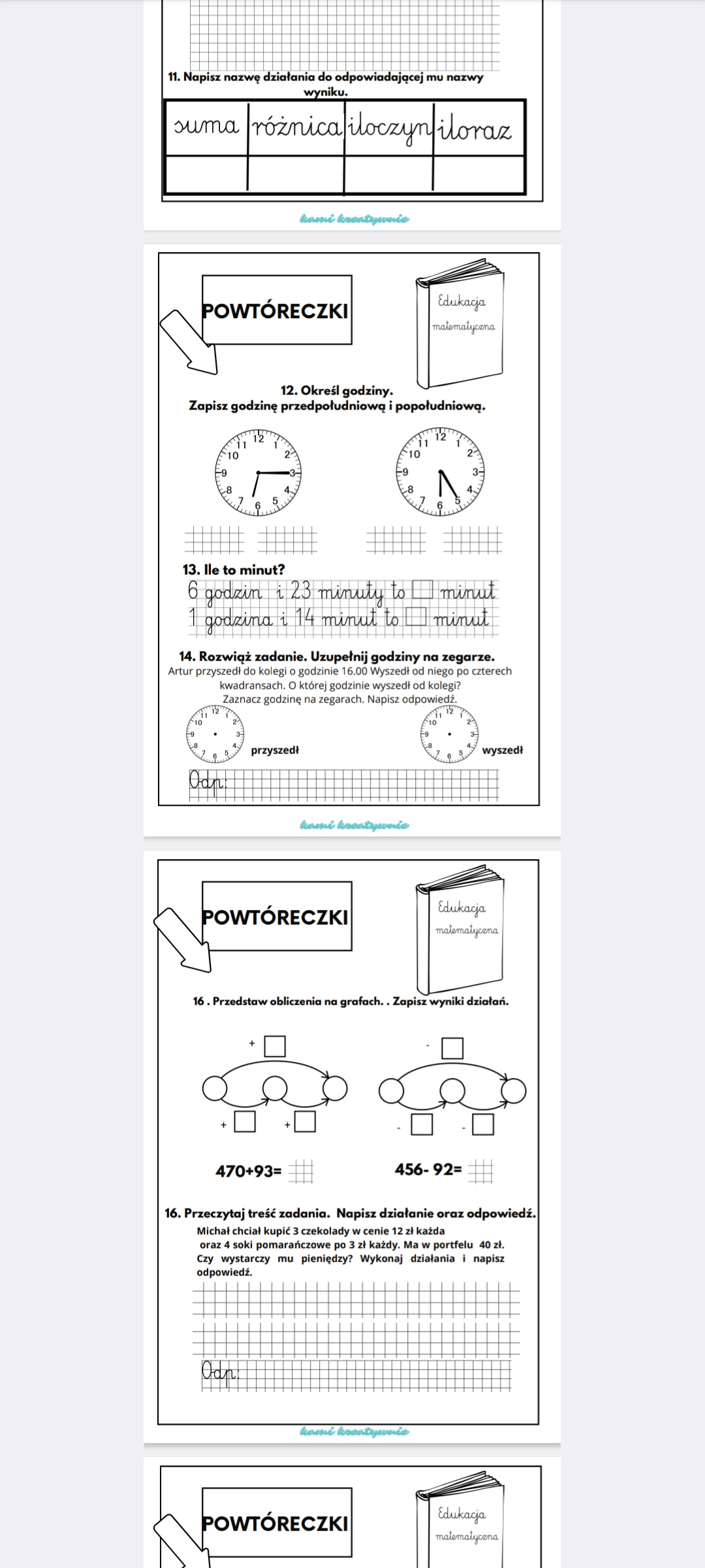 E- book z powtórzeniem wiadomości- klasa 3- I półrocze. Diagnoza - obrazek 7