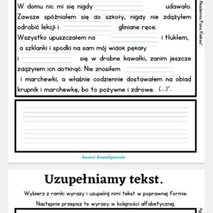 Uzupełniamy zdania- e-book