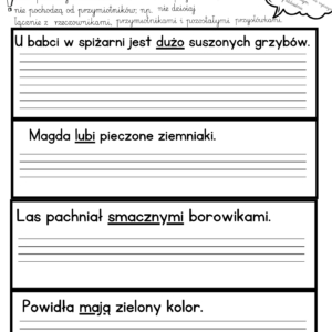 Pisownia z nie- karty pracy