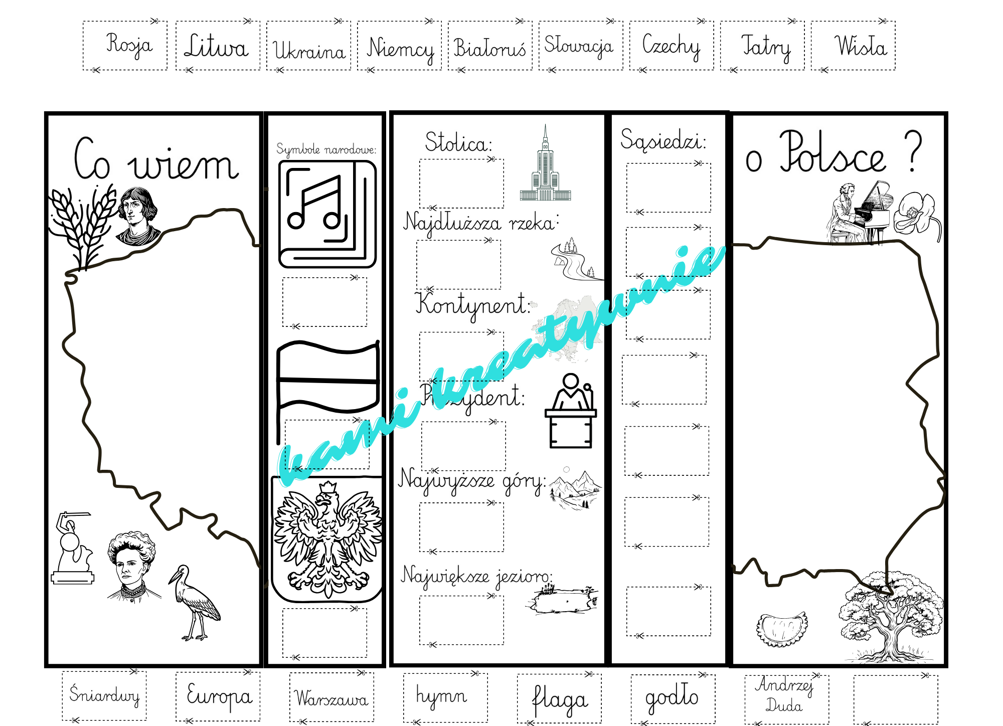 Polska- wklejeczki składane- e-book