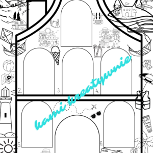 Bezpieczne wakacje wklejka kolorowanka 3D