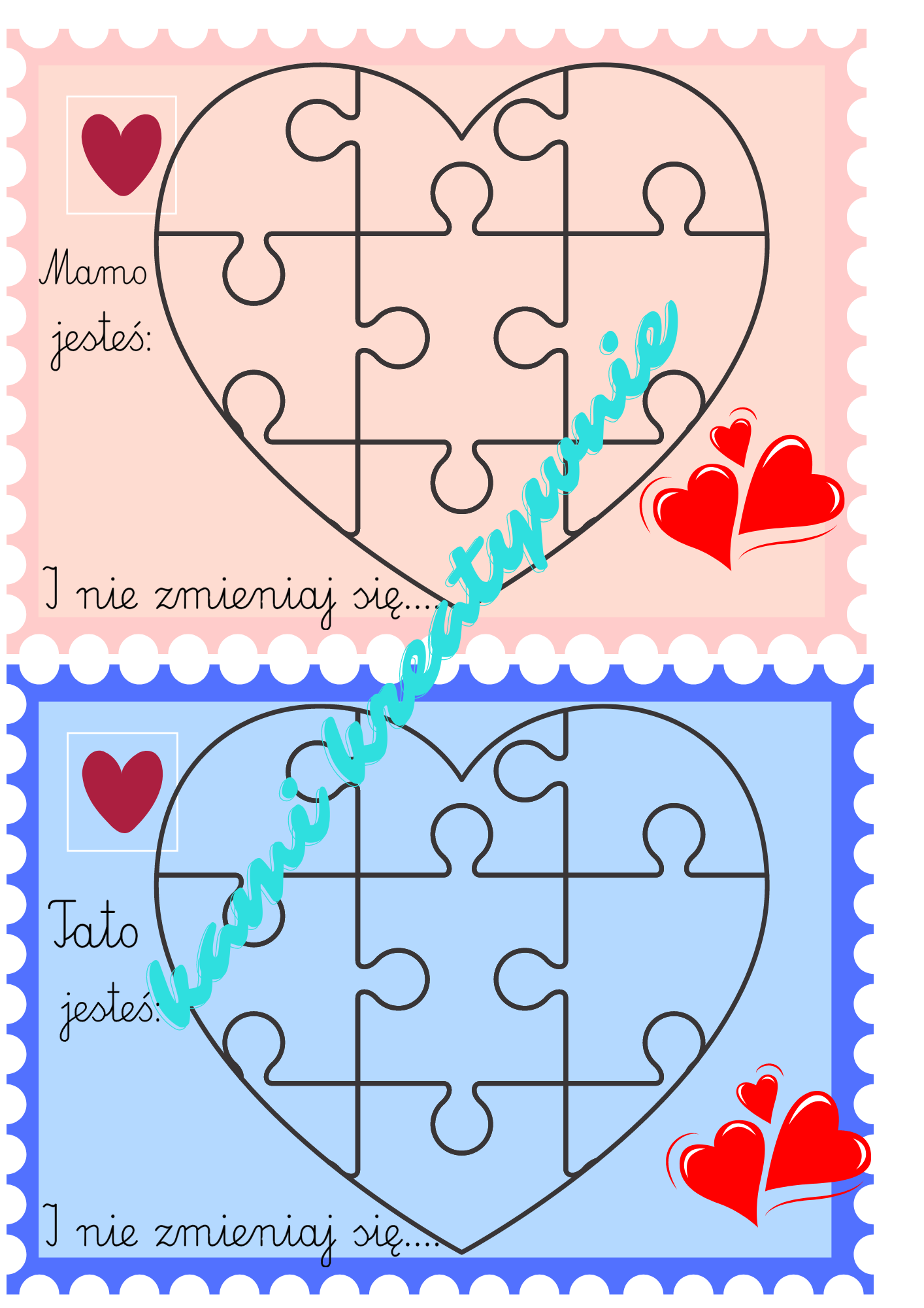 Dzień Mamy i Taty- kartka i zakładka - obrazek 2