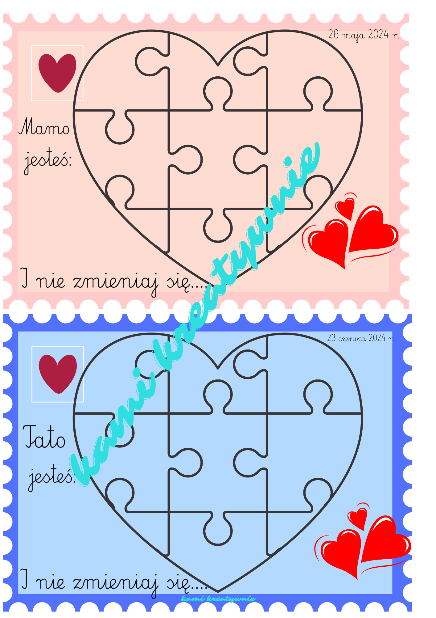 Dzień Mamy i Taty- kartka i zakładka - obrazek 3