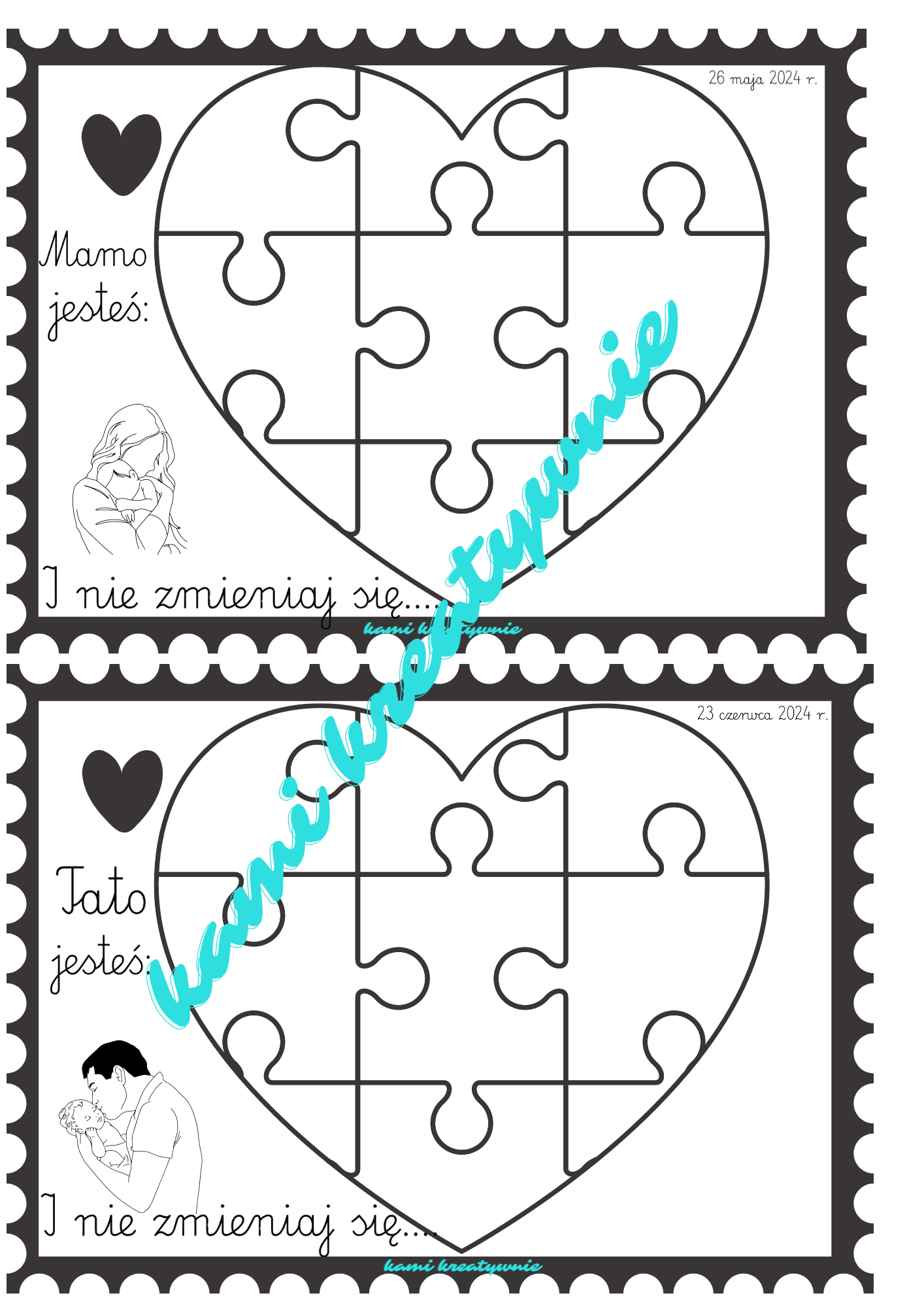 Dzień Mamy i Taty- kartka i zakładka - obrazek 5