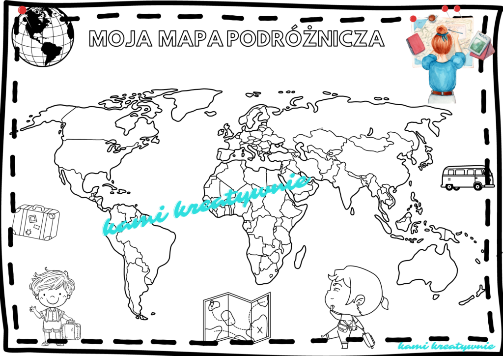 Mapa podróżnicza- Polska/Świat – KamiKreatywnie