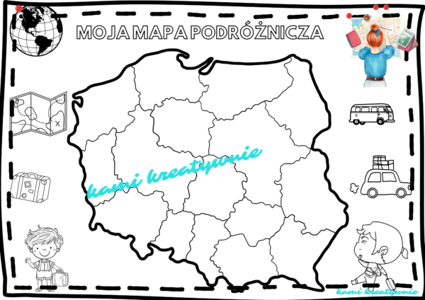 Mapa podróżnicza- Polska/Świat – KamiKreatywnie