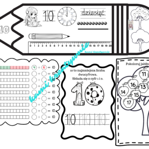 Komplet wklejek z liczbami 10-20- e-book