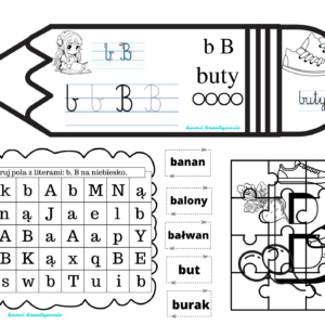 Komplet wklejek z literami i dwuznakami- e-book