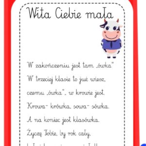 Krówki - zakładki na powitanie dla klas 1-3