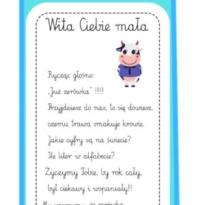 Krówki - zakładki na powitanie - przedszkole i zerówka