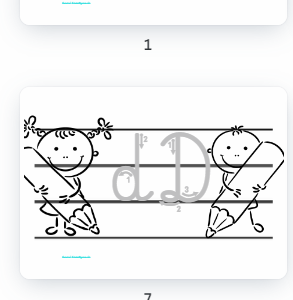 Litery- powiększona liniatura do wprowadzenia alfabetu