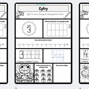 Cyfry- e-book z kartami pracy