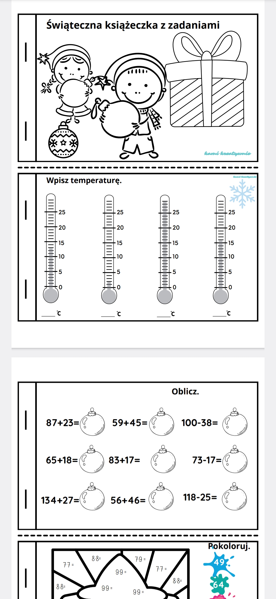 Świąteczne książeczki- skończyłem/skończyłam... klasa 3- e-book