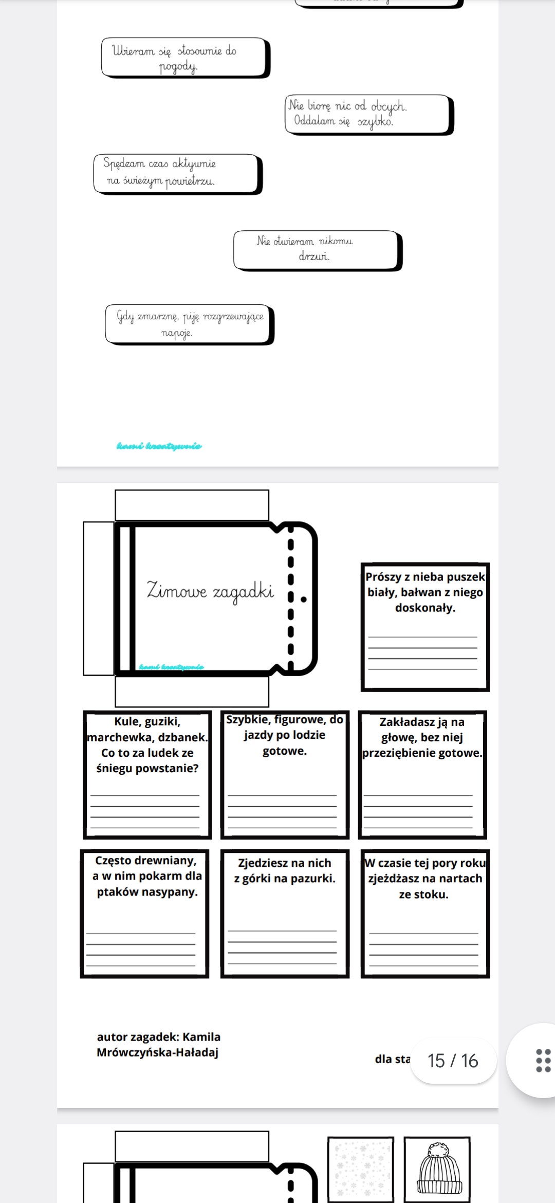 Zima- lapbook - obrazek 16