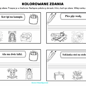 Kolorowane zdania- wklejki z zadaniami- e-book