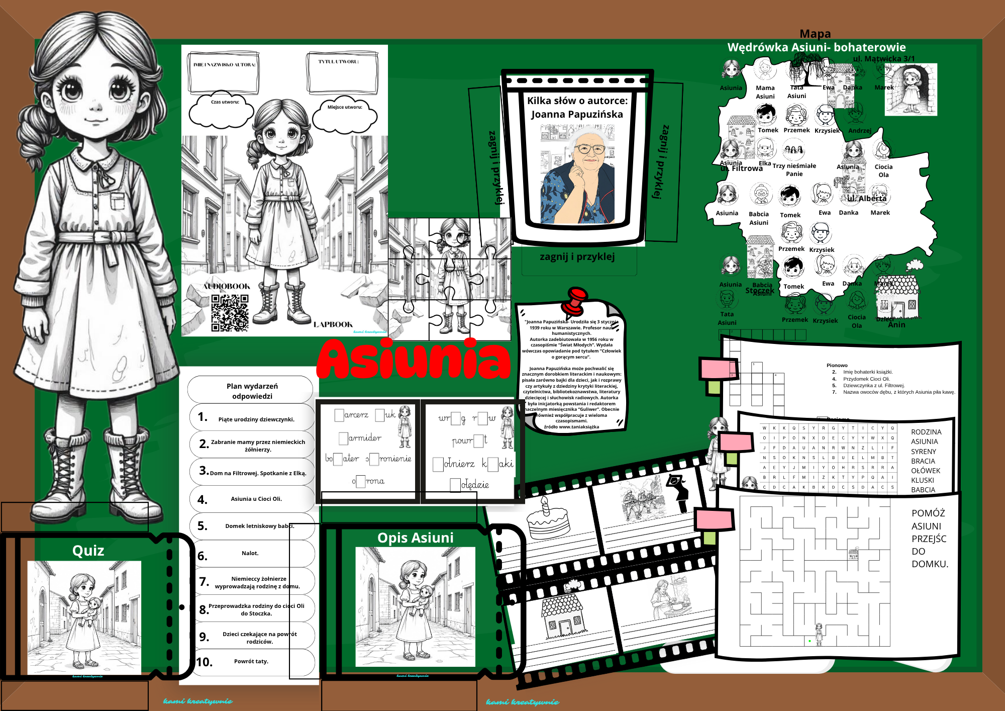 Asiunia- lapbook bądź wklejki- e-book