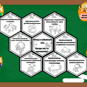 E- book -Witaj w szkolnym ulu- czego się tu nauczymy?- materiał do pokolorowania