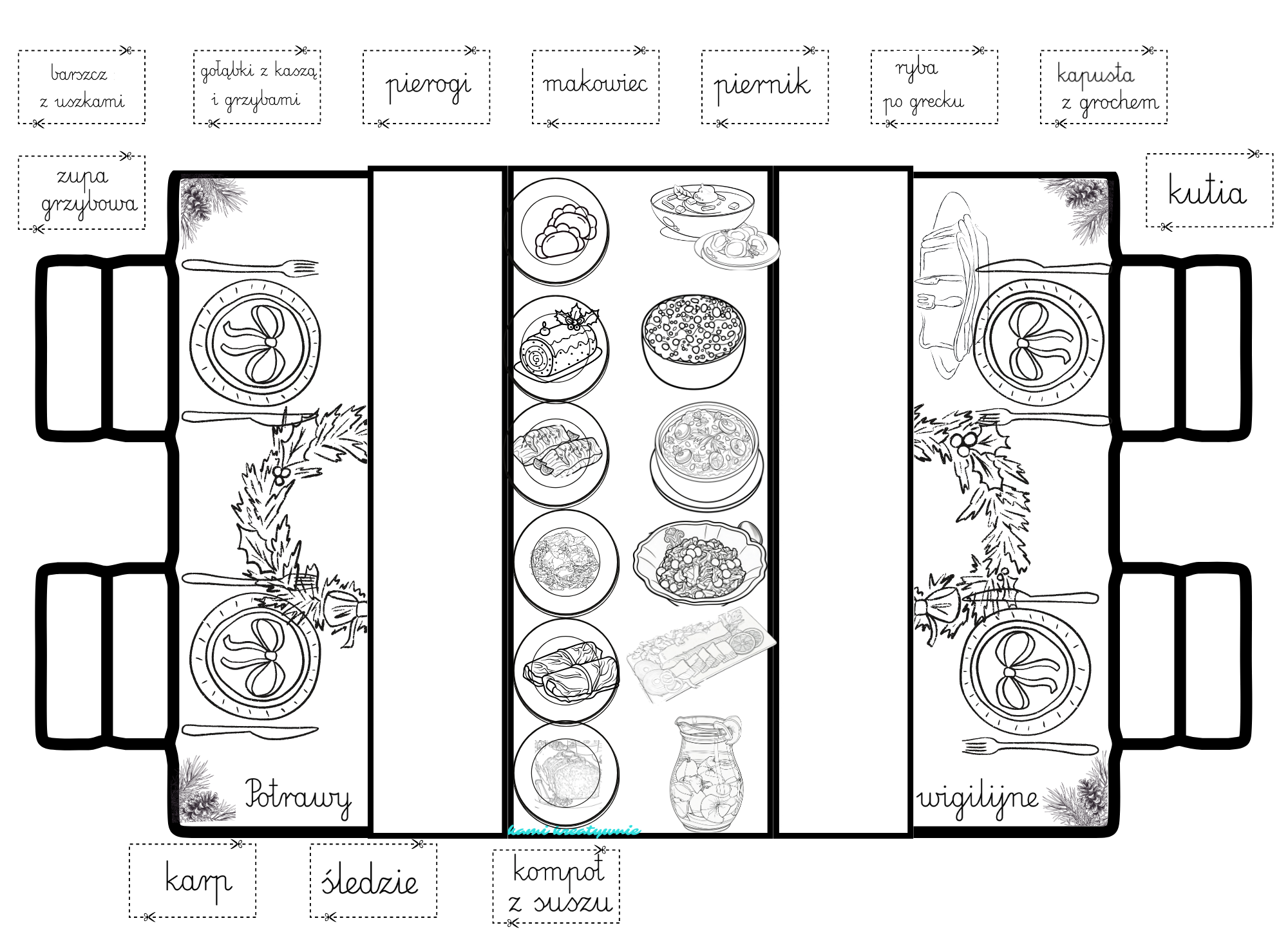 Potrawy wigilijne- wklejka składana e-book