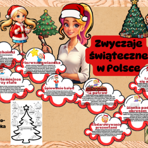 Zwyczaje świąteczne w Polsce - gazetka w chmurkach, kolorowanka- e-book