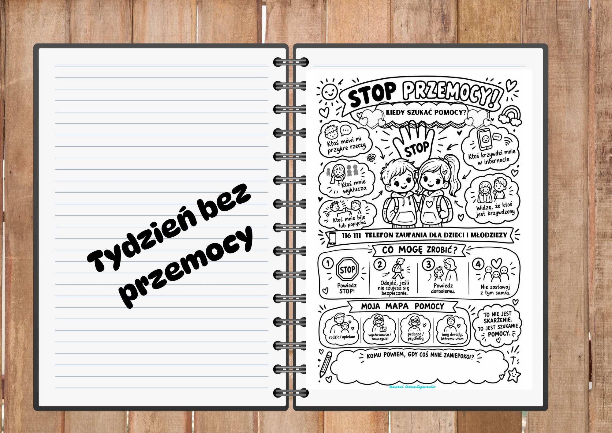 Stop przemocy- sketchnotka